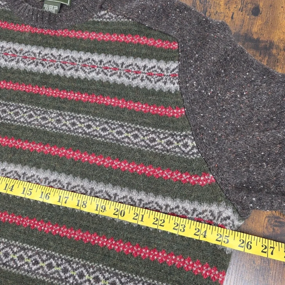 Eddie Bauer Sweater Nordic Fair Isle‎ Brown Wool Camel Blend Pullover Mens XL - Picture 6 of 7